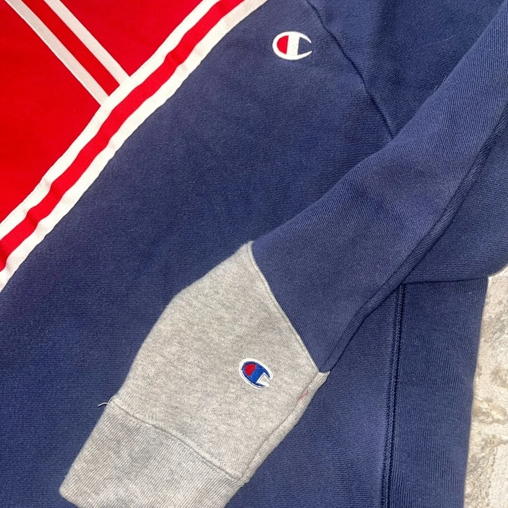 Vintage Champion reverse weave color block Men's Tri-Color Crewneck Sweater